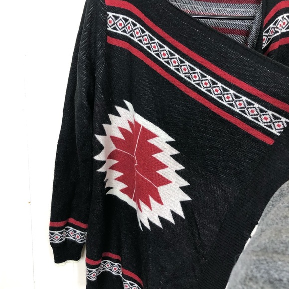 May & July Open Wrap Cardigan Sweater Aztec Pattern Sz S - Picture 3 of 6